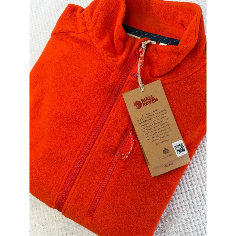 Fjallraven Vardag Lite Fleece W Orange Half Zip Pullover Sweater 84785 Womens S